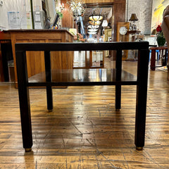 Edward Wormley for Dunbar, Two Tier End Table with Brass Detail on Feet, Mahogany, sku: 032905