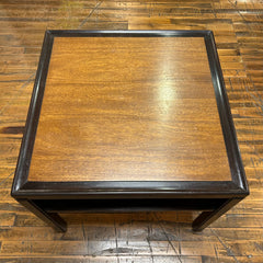 Edward Wormley for Dunbar, Two Tier End Table with Brass Detail on Feet, Mahogany, sku: 032905