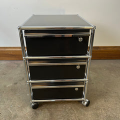 USM Haller Storage Pedestal, Three Drawer, Black, Swiss, sku: 032913