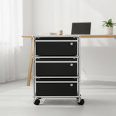 USM Haller Storage Pedestal, Three Drawer, Black, Swiss, sku: 032913