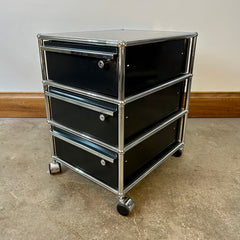 USM Haller Storage Pedestal, Three Drawer, Black, Swiss, sku: 032913
