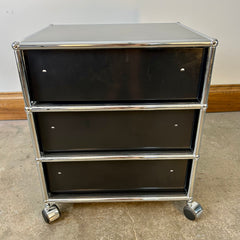 USM Haller Storage Pedestal, Three Drawer, Black, Swiss, sku: 032913