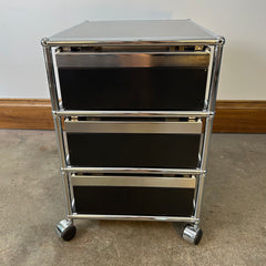 USM Haller Storage Pedestal, Three Drawer, Black, Swiss, sku: 032913