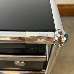 USM Haller Storage Pedestal, Three Drawer, Black, Swiss, sku: 032913