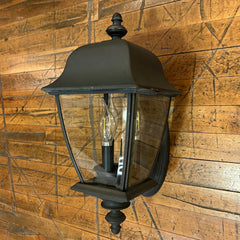 Exterior Wall Light, Three Candlelight, Iron Finished Metal, Beveled Glass, Traditional, sku: 032914
