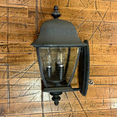 Exterior Wall Light, Three Candlelight, Iron Finished Metal, Beveled Glass, Traditional, sku: 032914