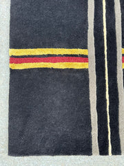 Radici Pietro Wool Plaid Rug in Black, Gold, Rust, Ivory, Taupe, sku: 032916