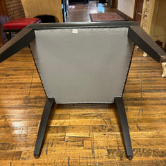 Side Accent Chair, Black Leather, Wood Frame