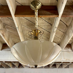 Pendant Light with Chain, Brass Detail, Vintage, Sku: 023963