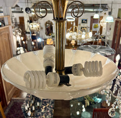 Pendant Light with Chain, Brass Detail, Vintage, Sku: 023963