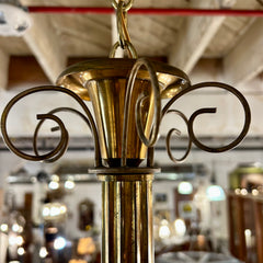 Pendant Light with Chain, Brass Detail, Vintage, Sku: 023963