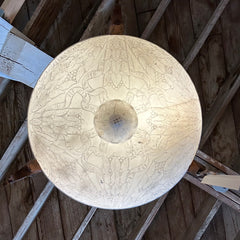 Chandelier, White Marble, Hand Carved Detail, Bronze Brackets, Three Brass Chain, sku: 25717