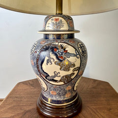 Asian Style Ceramic Table Lamp with Hand Painted Foo Dogs, sku: 032885