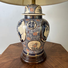 Asian Style Ceramic Table Lamp with Hand Painted Foo Dogs, sku: 032885