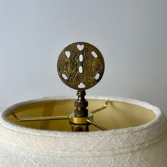 Asian Style Ceramic Table Lamp with Hand Painted Foo Dogs, sku: 032885