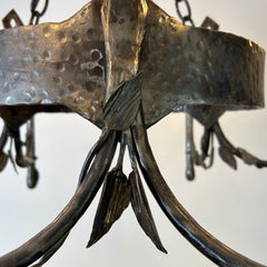 Chandelier, Gothic Style, Pewter Finish, Six Candlesticks, sku: 032929