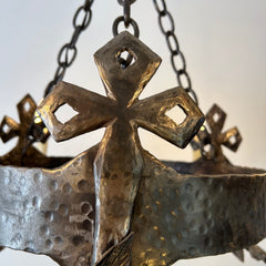 Chandelier, Gothic Style, Pewter Finish, Six Candlesticks, sku: 032929