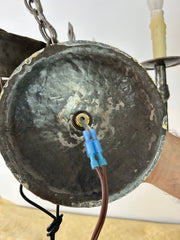 Chandelier, Gothic Style, Pewter Finish, Six Candlesticks, sku: 032929