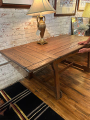 Wood Trestle Table with Two Pull-Out Leaves, sku: 032936