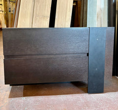 Anton Prulx Night Stand, Bedside Cabinetd, Solid Wood, Steel Frame, Two Drawers, Pair