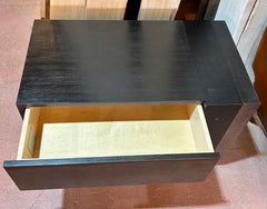 Anton Prulx Night Stand, Bedside Cabinetd, Solid Wood, Steel Frame, Two Drawers, Pair