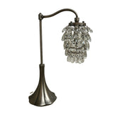 Table Lamp, Crystal Teardrop Shade, Brushed Silver Base, 032940