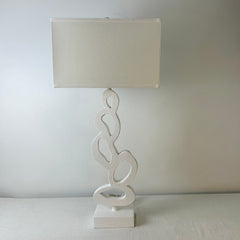 Jamie Young Five Loop Plaster Finish Table Lamp with Linen Shade, sku: 032939