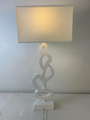 Jamie Young Five Loop Plaster Finish Table Lamp with Linen Shade, sku: 032939