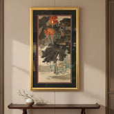 Asian Print, Ducks and Water Lilies in Gold Frame, sku: 032949