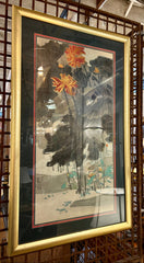 Asian Print, Ducks and Water Lilies in Gold Frame, sku: 032949