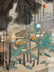 Asian Print, Ducks and Water Lilies in Gold Frame, sku: 032949