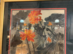 Asian Print, Ducks and Water Lilies in Gold Frame, sku: 032949