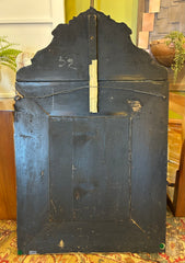 Antique Repousse Mirror, Brass Overlay, Griffins and Shield Design, sku: 032947