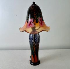 Art Glass Mini Lamp, Glass Bass, Glass Tulip Shade, Sku: 032966
