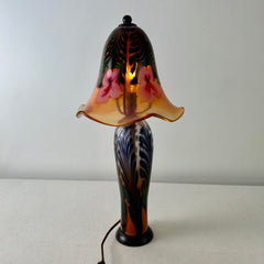 Art Glass Mini Lamp, Glass Bass, Glass Tulip Shade, Sku: 032966