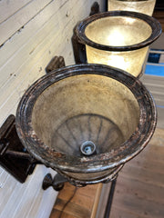 Wall Light Sconce, Large, Smoked Glass Shade, Metal Frame, Rustic, sku: 032957