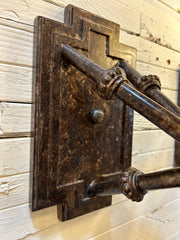 Wall Light Sconce, Large, Smoked Glass Shade, Metal Frame, Rustic, sku: 032957