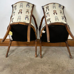 Pair of Accent Chairs, Louis XVI, "Chair" Motif on Upholstery, Sku: 032961