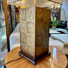 Pair of Fine Art Table Lamps, Gold Leaf Base Gossamer Shades, Sku: 032965