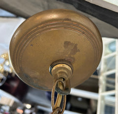 Chapman Brass Chandelier, Wing Motif and Faceted Globe Detail, Sku: 032968