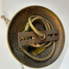 Chapman Brass Chandelier, Wing Motif and Faceted Globe Detail, Sku: 032968