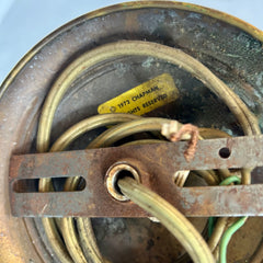 Chapman Brass Chandelier, Wing Motif and Faceted Globe Detail, Sku: 032968