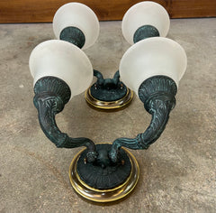 Corbett Lighting Wall Sconces, Two-Arm, Frosted Glass Shades, Pair, Sku: 032975