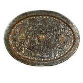 Tray, Oval Copper Base Wall Decor with Hammered Detail, Sku: 032989