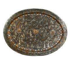 Tray, Oval Copper Base Wall Decor with Hammered Detail, Sku: 032989