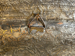 Tray, Oval Copper Base Wall Decor with Hammered Detail, Sku: 032989