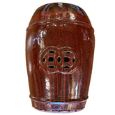 Ceramic Garden Stool, Dark Red, Asian, Sku: 033172