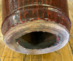 Ceramic Garden Stool, Dark Red, Asian, Sku: 033172