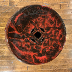 Ceramic Garden Stool, Dark Red, Asian, Sku: 033172
