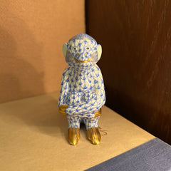 Herend Kneeling Monkey, Hard Paste Porcelain, Hand Painted, Hungarian, Sku: 033155